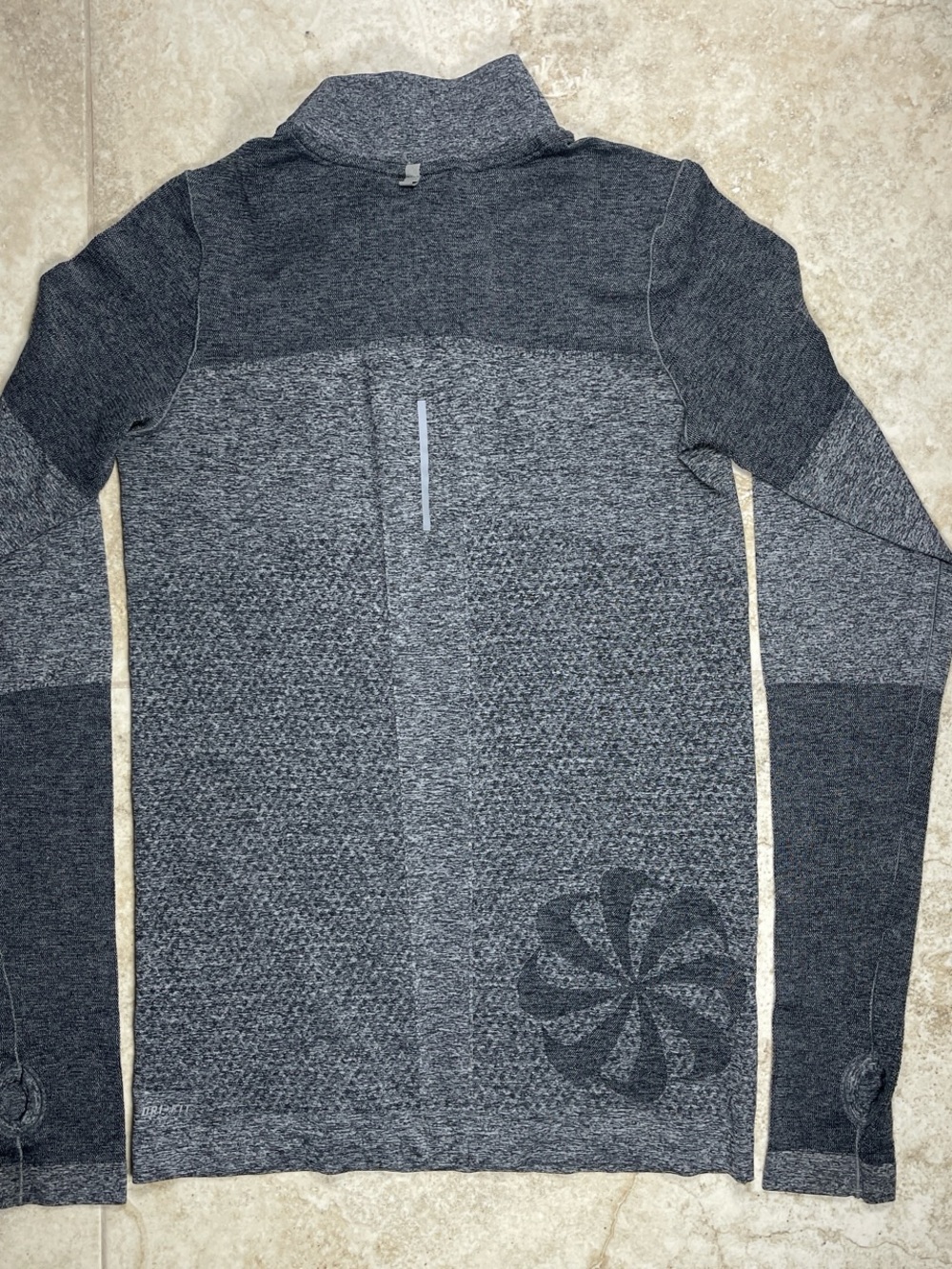 Women's Nike Running Dri Fit Knit Half Zip Gray Pullover 546043 Size Medium
